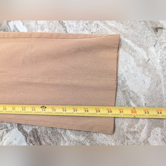 Talbots Women's Modern Dress Pants stretch Size 12 tan beige straight wide leg - Picture 8 of 8